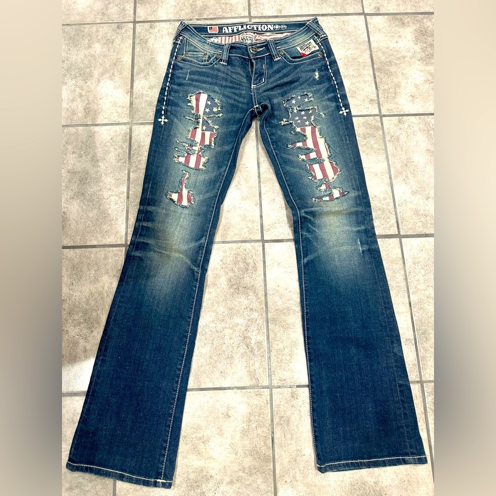 Affliction Flared 26 Jean.  Perfect Condtion